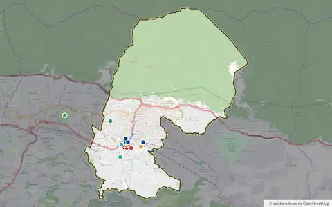 Mapa de la parroquia Petare con sus límites y lugares de interés